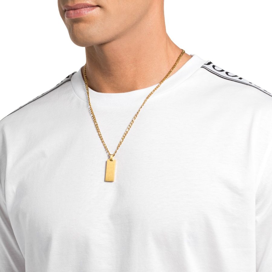 Joop! 2035895 | IP Vergoldet Halskette Unisex Anhänger Edelstahl Logo Figaro-Stil Karat24