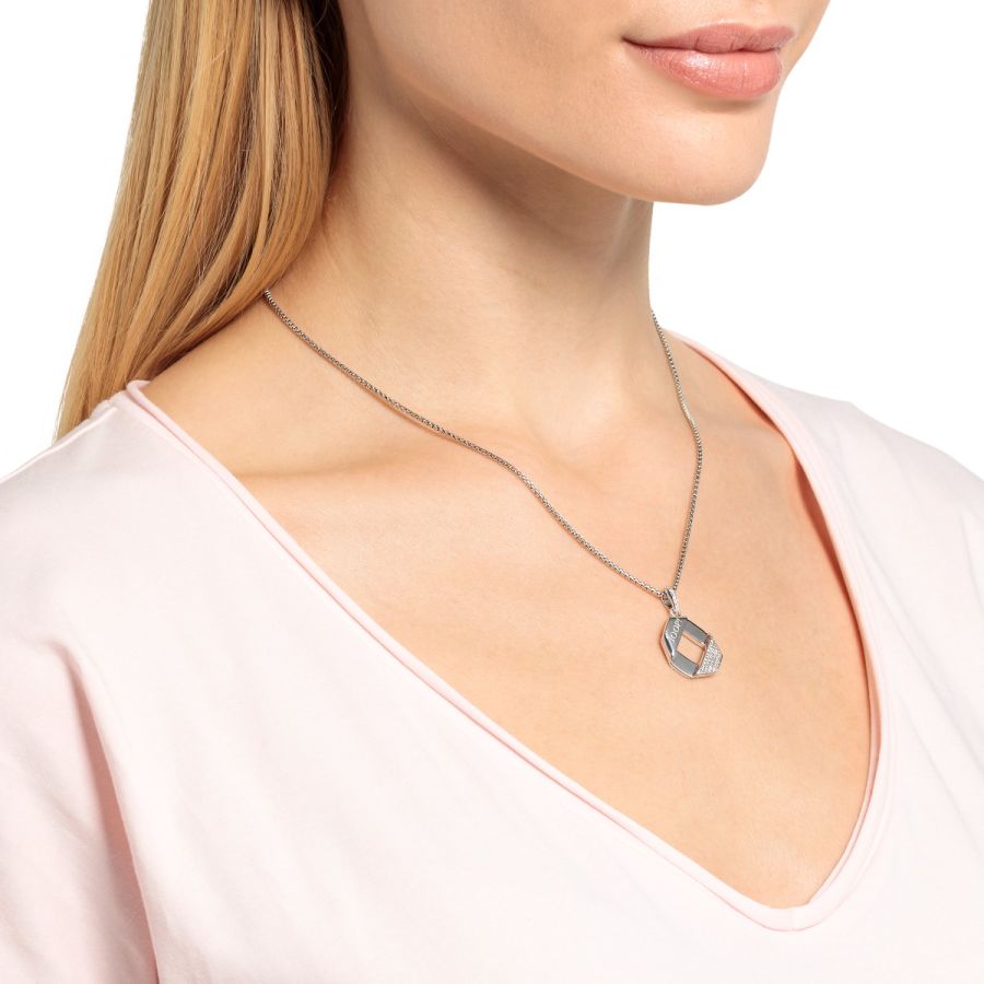 Joop! 2035938 Halskette | mit Damen Anhänger Zirkonia Karat24 Logo Sterling-Silber Achteck