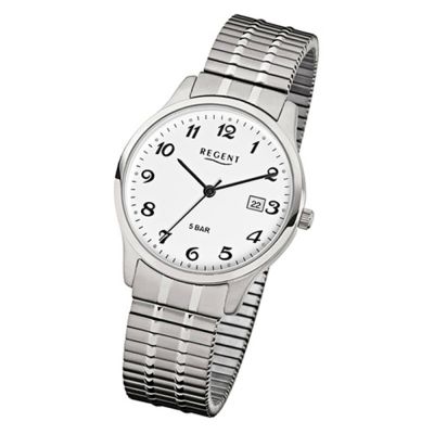Regent | Analog F-877 Herren-Uhr mit mm IP Zug-Armband 36 Silber Gold Ø Quarz Karat24